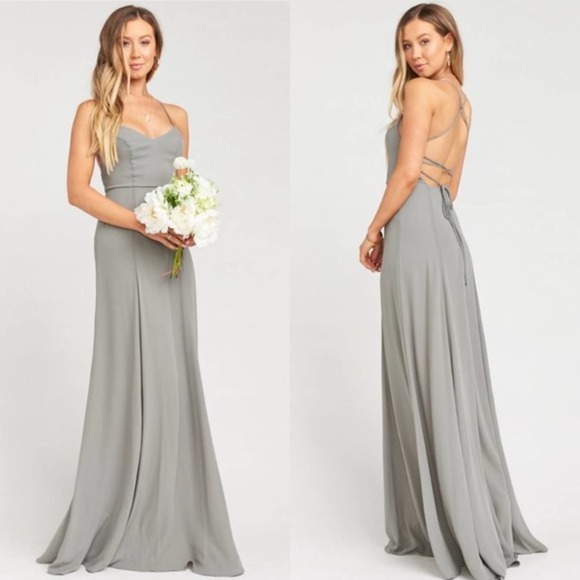 Show Me Your Mumu Womens Godshaw Goddess Gown Bridesmaid Grey Size Small Lace-Up - Picture 1 of 10